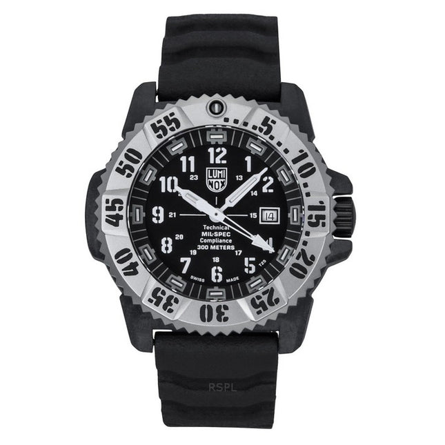 Luminox MIL-SPEC Rubber And Nylon Strap Black Dial Quartz Diver's XL.3351.1.SET 300M Men's Watch With Extra Strap