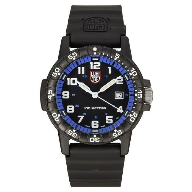 Luminox Leatherback SEA Turtle Giant Polyurethane Strap Black And Blue Dial Swiss Quartz XS.0324 100M Men's Watch