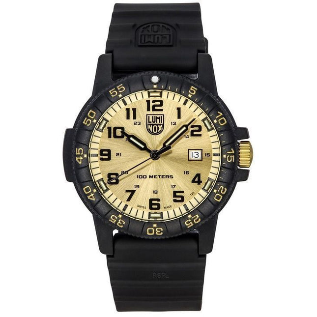 Luminox Sea Turtle Giant Plastic Strap Gold Dial Quartz XS.0325.GP 100M Men's Watch