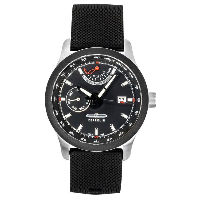 Zeppelin Night Cruise Rubber Strap Black Dial Automatic 72622 100M Men's Watch