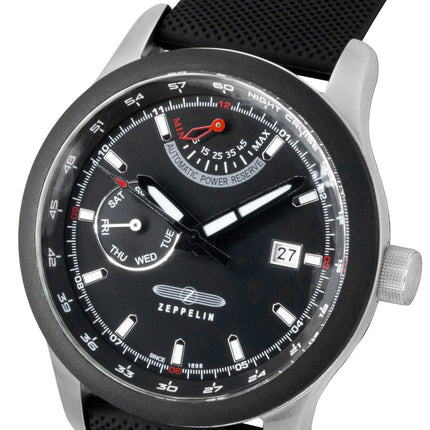 Zeppelin Night Cruise Rubber Strap Black Dial Automatic 72622 100M Men's Watch