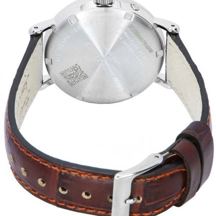 Zeppelin LZ 129 Hindenburg Leather Strap Moon Phase Beige Dial Quartz 80775 Men's Watch