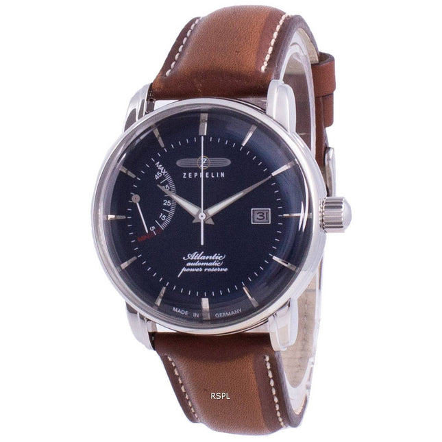 Refurbished Zeppelin Atlantik Blue Dial Leather Strap Automatic 8462-3 84623 Men's Watch