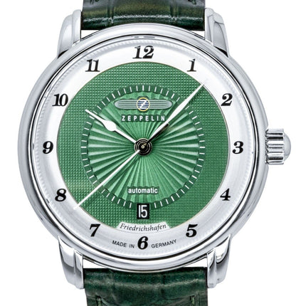 Zeppelin Friedrichshafen Leather Strap Green Dial Automatic 85562 Men's Watch