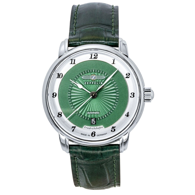 Zeppelin Friedrichshafen Leather Strap Green Dial Automatic 85562 Men's Watch