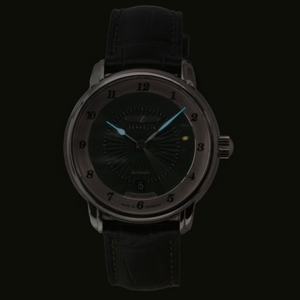 Zeppelin Friedrichshafen Leather Strap Green Dial Automatic 85562 Men's Watch