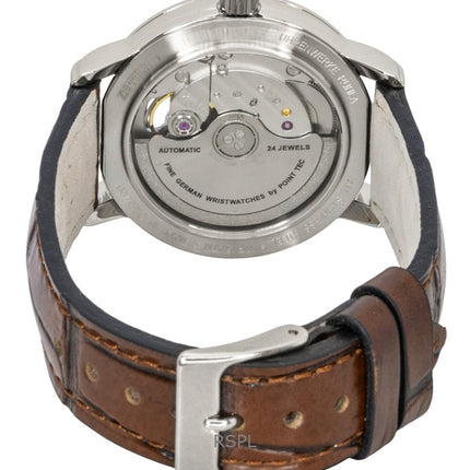 Zeppelin Friedrichshafen Leather Strap Open Heart Green Dial Automatic 85672 Women's Watch