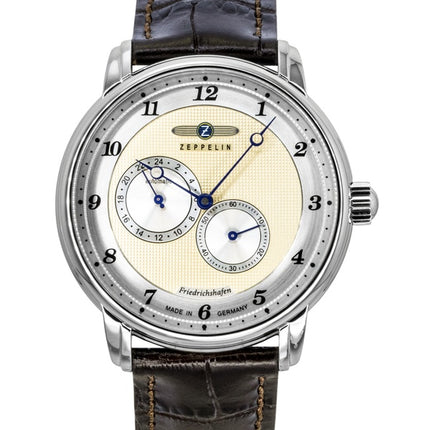 Zeppelin Friedrichshafen Leather Strap Champagne Dial Automatic 85685 Men's Watch