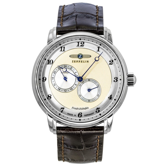 Zeppelin Friedrichshafen Leather Strap Champagne Dial Automatic 85685 Men's Watch