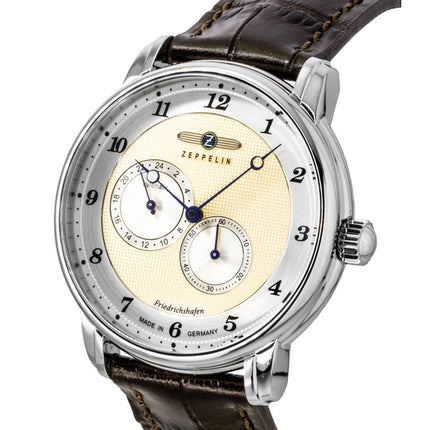 Zeppelin Friedrichshafen Leather Strap Champagne Dial Automatic 85685 Men's Watch