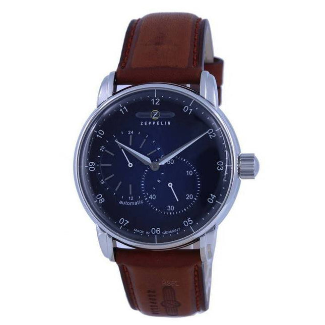 Zeppelin New Captain's Line Blue Dial Leather Strap Automatic 8662-3 86623 Men's Watch
