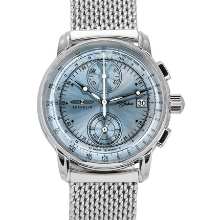 Zeppelin 100 Jahre Ed 1 Chronograph Ice Blue Dial Quartz 8670M4 Men's Watch