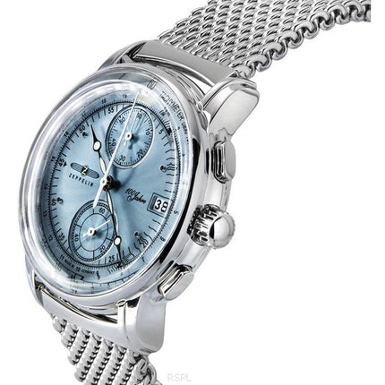 Zeppelin 100 Jahre Ed 1 Chronograph Ice Blue Dial Quartz 8670M4 Men's Watch