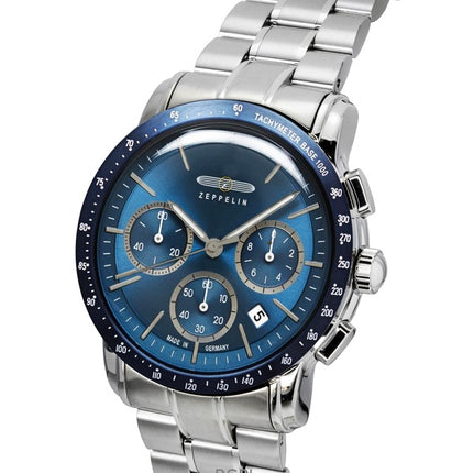Zeppelin New York Chronograph Stainless Steel Blue Dial Quartz 8878MB3 Men's Watch