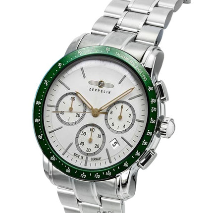 Zeppelin New York Chronograph Stainless Steel White Dial Quartz 8878MB4 Men's Watch