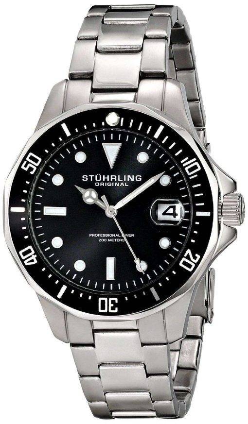 Stuhrling Original Aquadiver 200M Quartz Date 664.01 Mens Watch