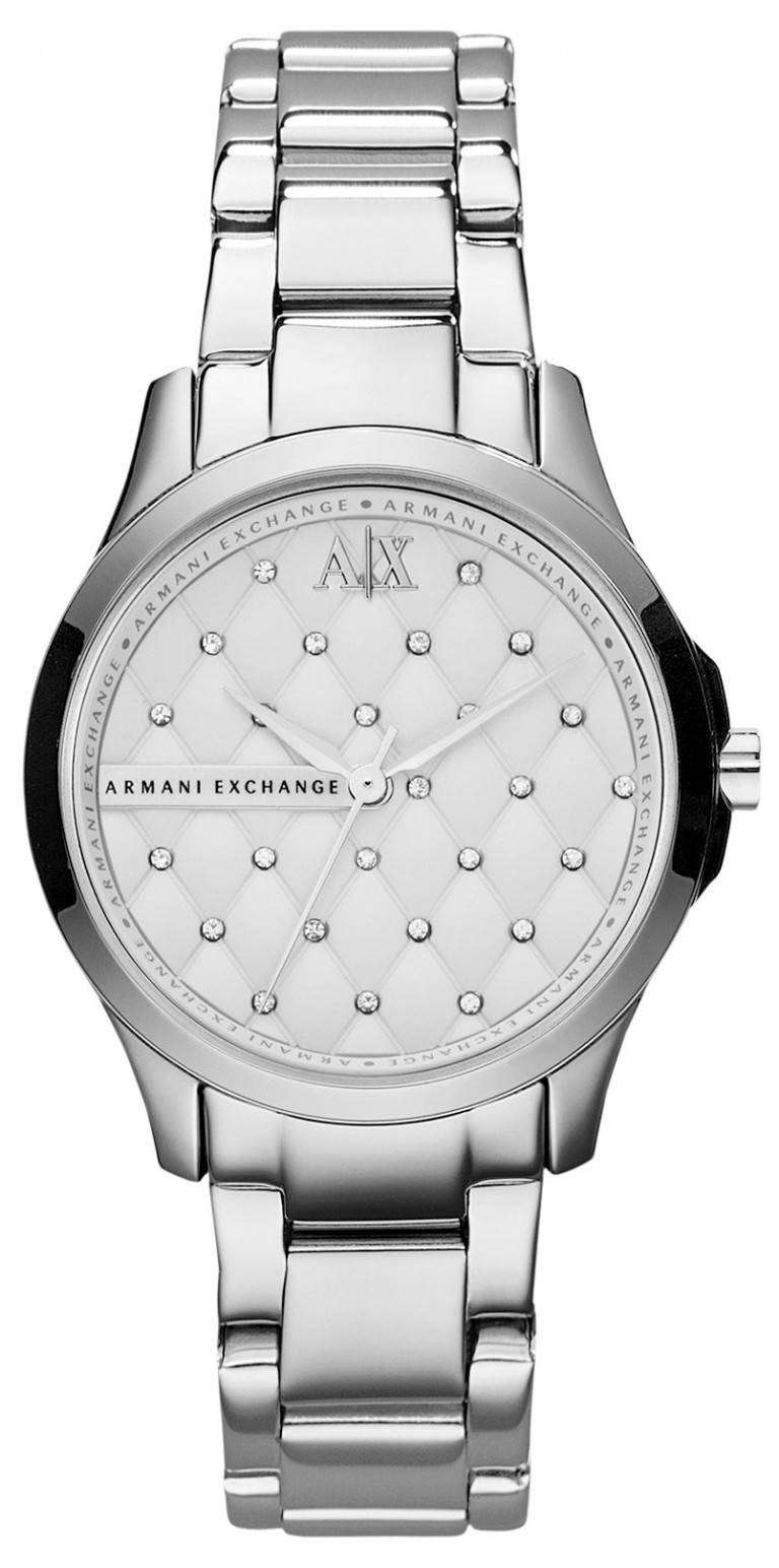 Armani Exchange Silver Crystal Quilted Dial AX5208 Womens Watch ...