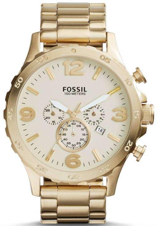 Fossil Nate Chronograph Gold-Tone JR1479 Mens Watch