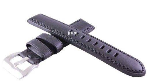 Black Ratio Brand Leather Strap 20mm For SKX007, SKX009, SKX011, SRP497, SRP641