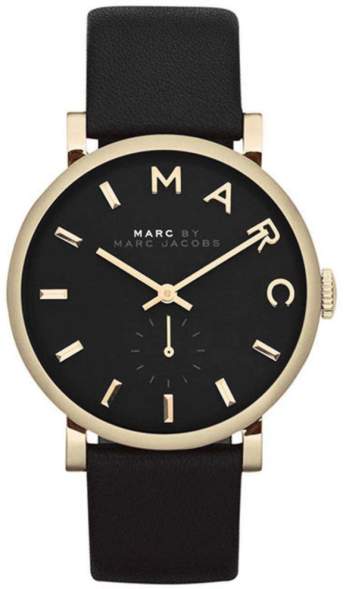 Marc By Marc Jacobs Baker Black Dial Leather Band MBM1269 Womens Watch ...