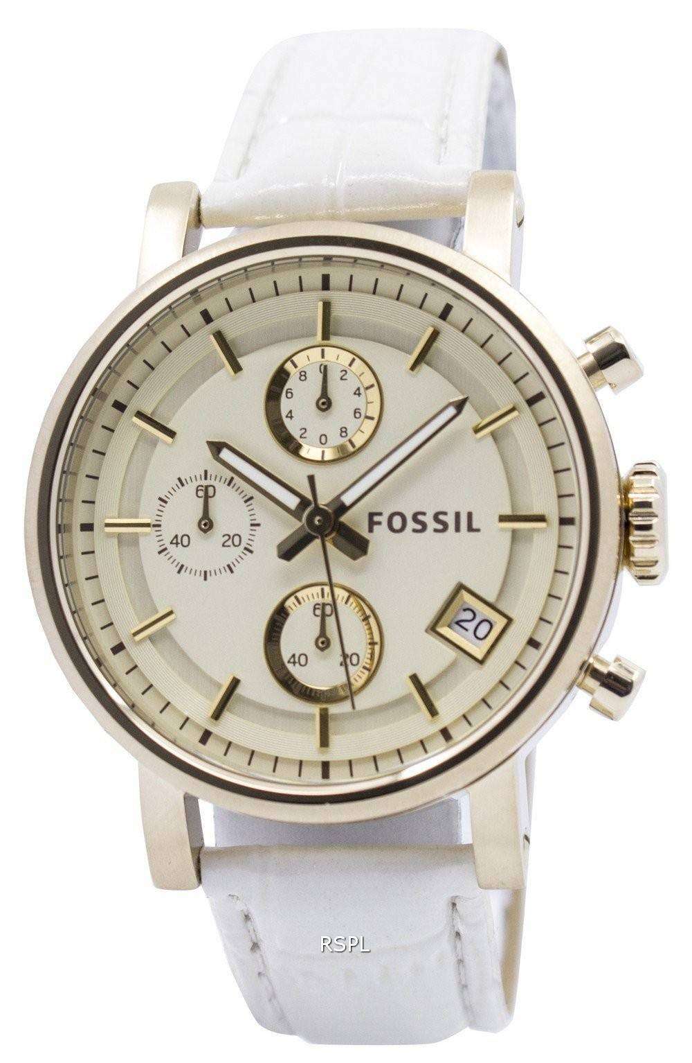 Fossil Original BoyFriend Chronograph Stainless Steel C181019-WHT All Stainless Steel Fossil Watch