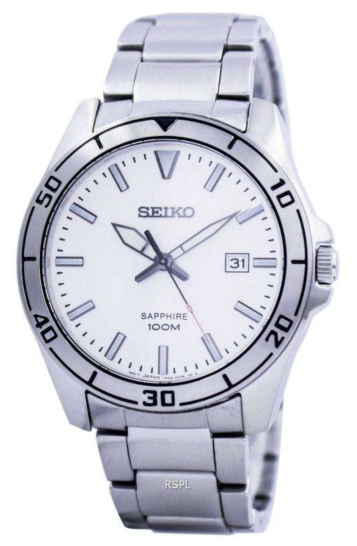 Seiko Quartz Sapphire Glass White Dial SGEH59 SGEH59P1 SGEH59P Mens Watch