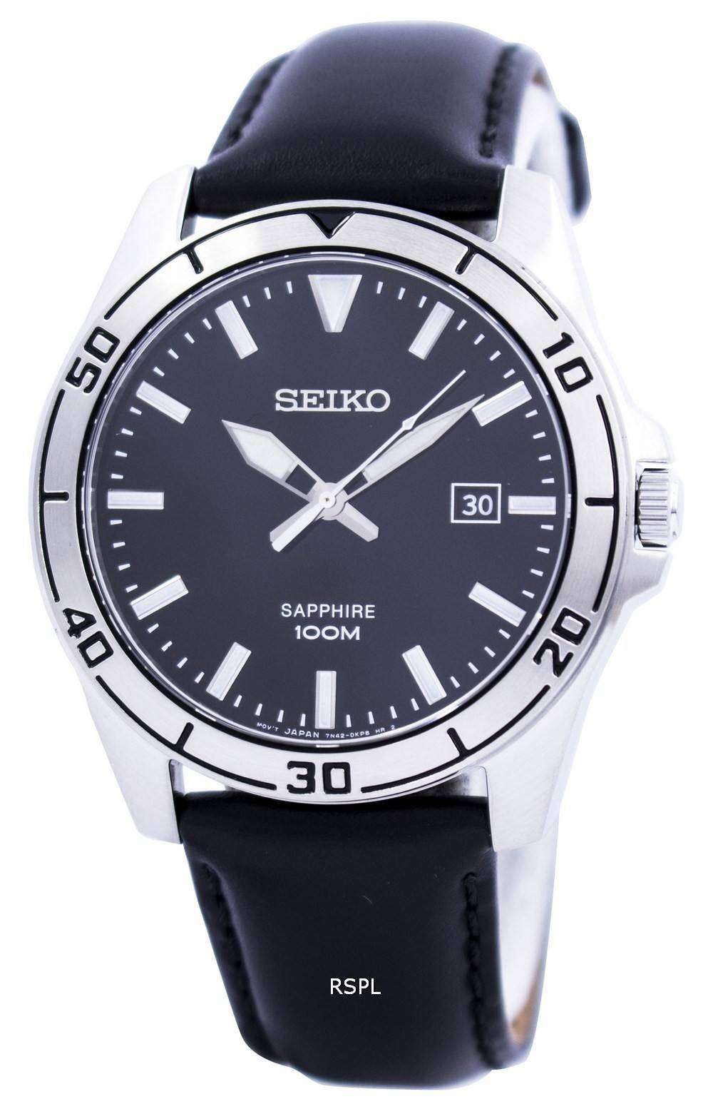 Seiko Quartz Sapphire Glass Black Dial SGEH65 SGEH65P1 SGEH65P Men's Watch  - DownUnderWatches