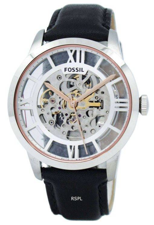 Fossil Townsman Automatic Skeleton Dial Black Leather ME3041 Mens Watch