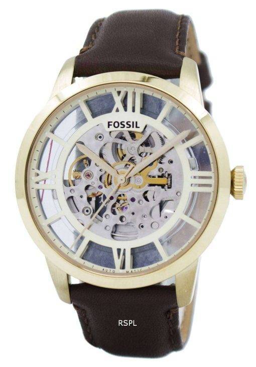 Fossil Townsman Automatic Skeleton Dial Brown Leather ME3043 Mens Watch