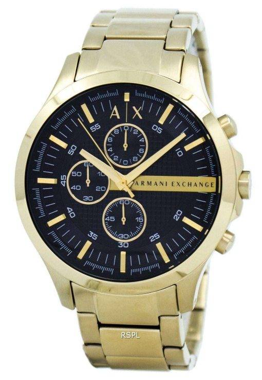 Armani Exchange Quartz Gold-Tone Chronograph Black Dial AX2137 Mens Watch