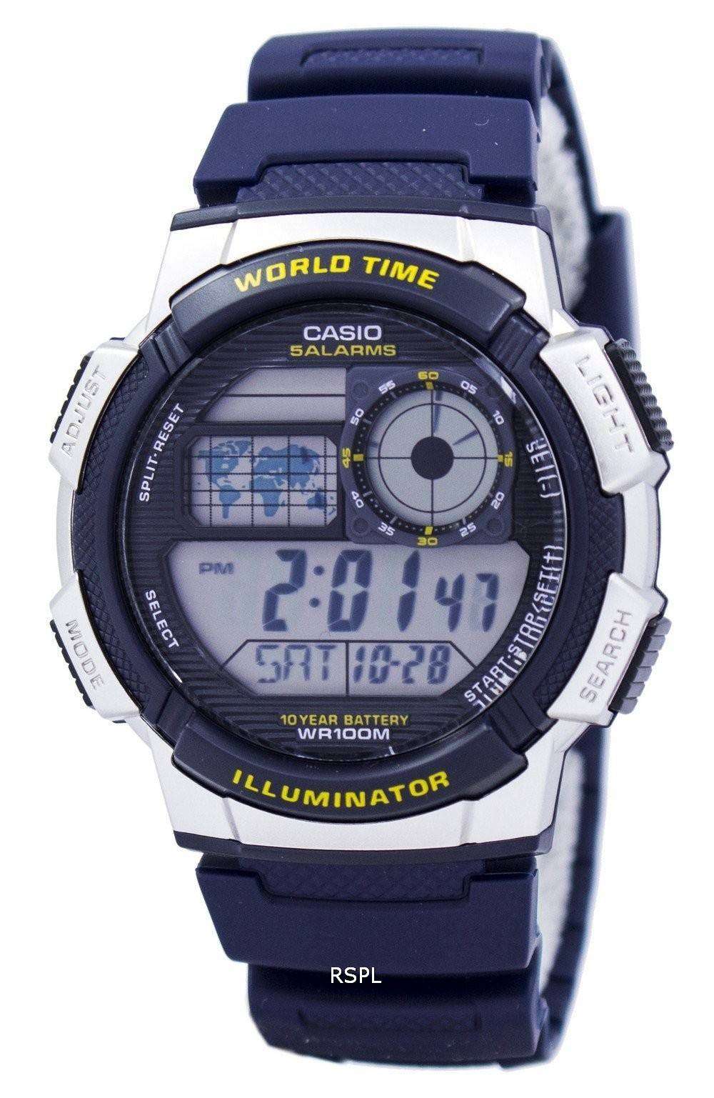 Casio Illuminator World Time Alarm AE-1000W-2AV Men's ...