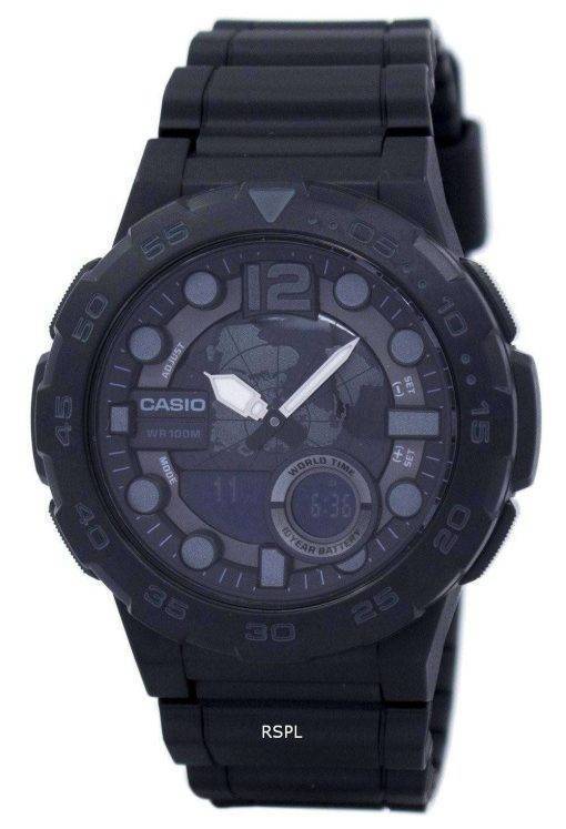 Casio World Time Alarm Analog Digital AEQ-100W-1BV Men's Watch