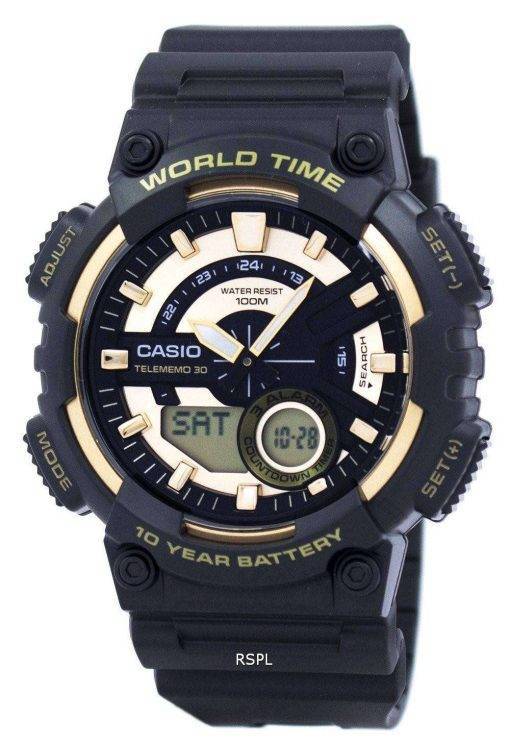 Casio Youth Series Telememo 30 World Time Alarm AEQ-110BW-9AV Men's Watch
