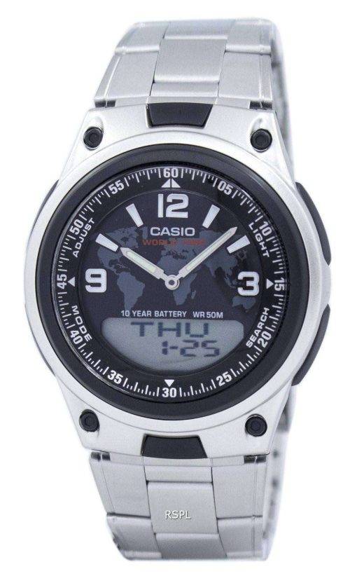 Casio World Time Databank Analog Digital AW-80D-1A2V AW80D-1A2V Men's Watch