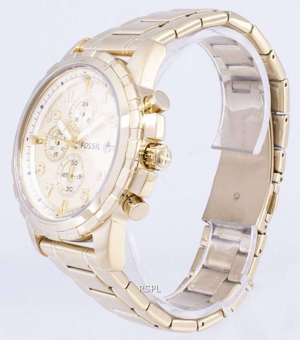 Fossil Dean Chronograph Gold Tone Stainless Steel FS4867 Mens Watch Dean Chronograph Gold Tone Stainless Steel Watch