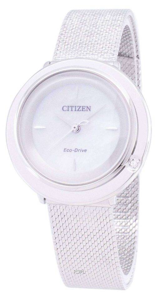 Citizen L Eco-Drive EM0640-82D Analog Diamond Accents Women's Watch