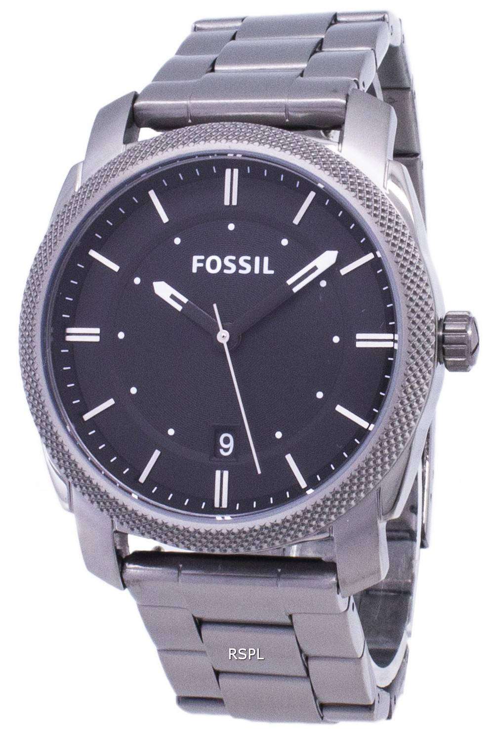 Fossil Machine Black Dial Smoke IP Stainless Steel FS4774 Mens Watch ...