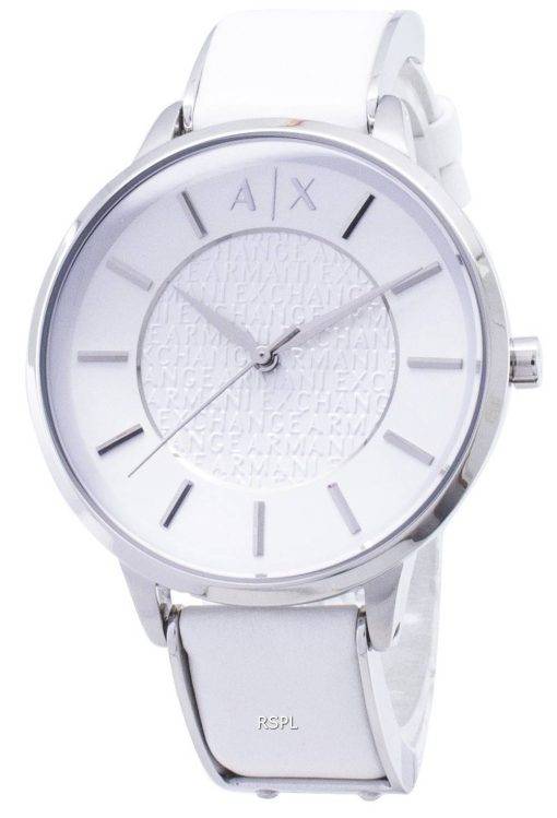 Armani Exchange White Dial White Leather AX5300 Ladies Watch