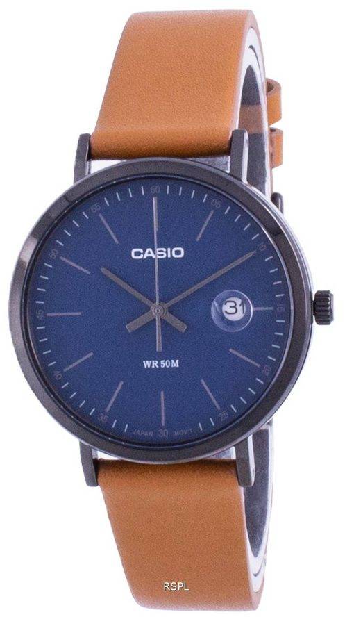 Casio Analog Blue Dial Leather Strap MTP-E175BL-2E MTPE175BL-2 Mens Watch