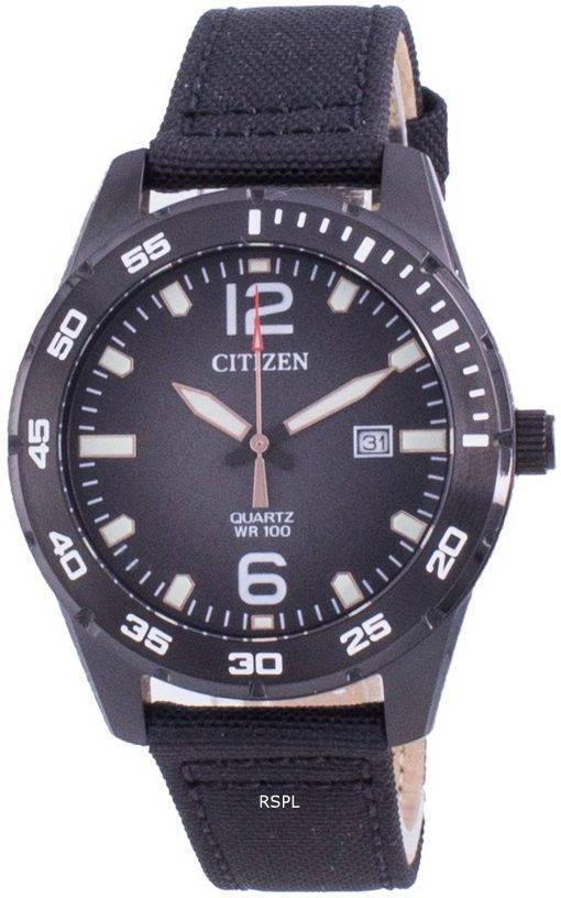 Citizen Black Dial Nylon Strap Quartz BI1045-05E 100M Mens Watch