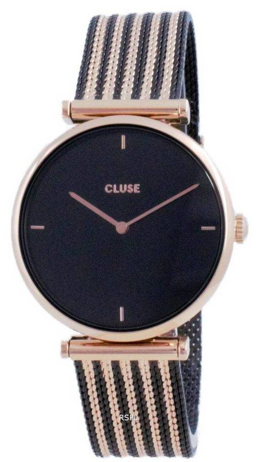Cluse Triomphe Black Dial Two Tone Stainless Steel Quartz CW0101208005 Womens Watch