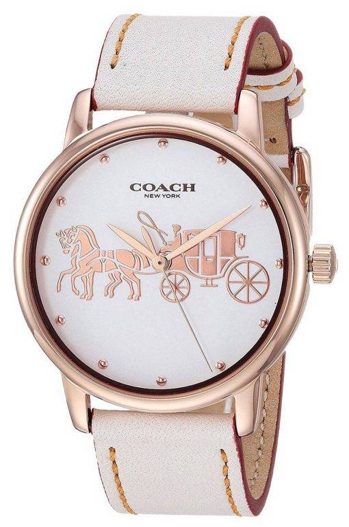 Coach Grand White Dial Rose Gold Tone Stainless Steel Quartz 14502973 Womens Watch