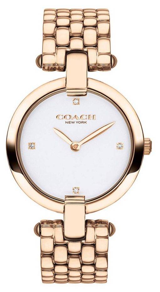 Coach Chrystie White Dial Rose Gold Tone Stainless Steel Quartz 14503321 Womens Watch