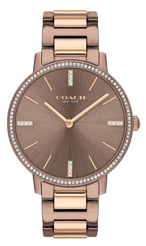 Coach Audrey Crystal Accents Two Tone Stainless Steel Quartz 14503502 Womens Watch