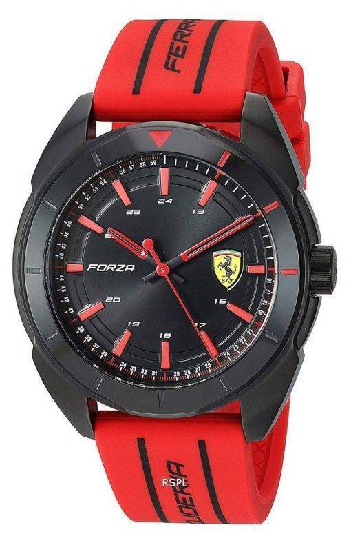 Ferrari Scuderia Forza Black Dial Silicon Band Quartz 0830544 Mens Watch
