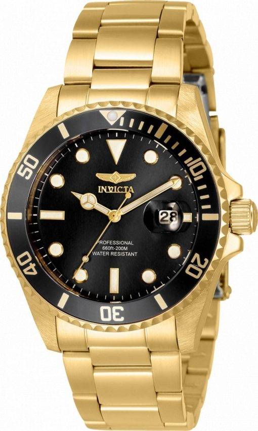 Invicta Pro Diver Black Dial Gold Tone Stainless Steel Quartz INV33277 200M Women's Watch