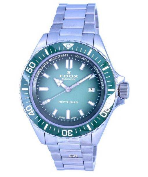 Edox SkyDiver Divers Stainless Steel Green Dial Automatic 801203VMVDN1 80120  3VM VDN1 1000M Mens Watch