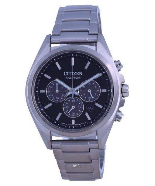 Citizen Attesa Chronograph Titanium Black Dial Eco-Drive CA4390-55E 100M Mens Watch
