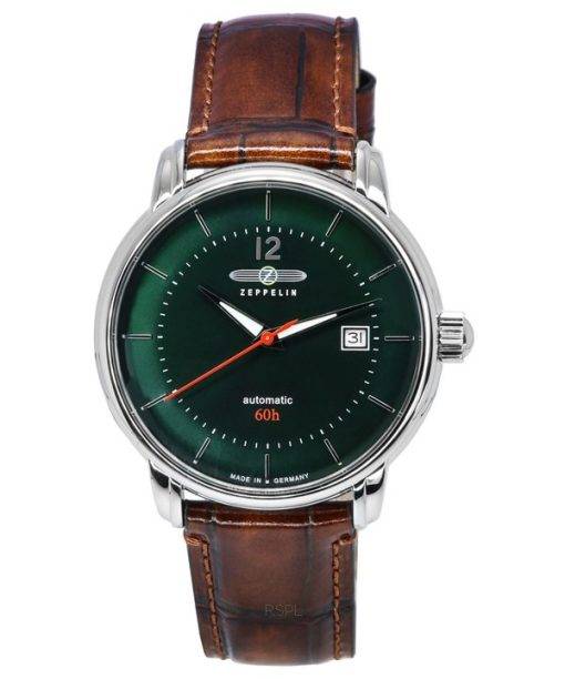 Zeppelin LZ 120 Bodensee Leather Strap Dark Green Dial Automatic 81604 Men's Watch