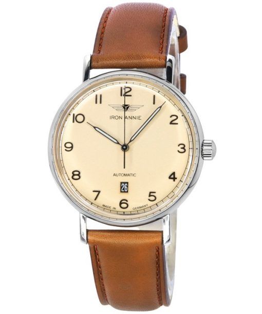 Iron Annie Amazonas Impressions Leather Strap Beige Dial Automatic 59543 Mens Watch